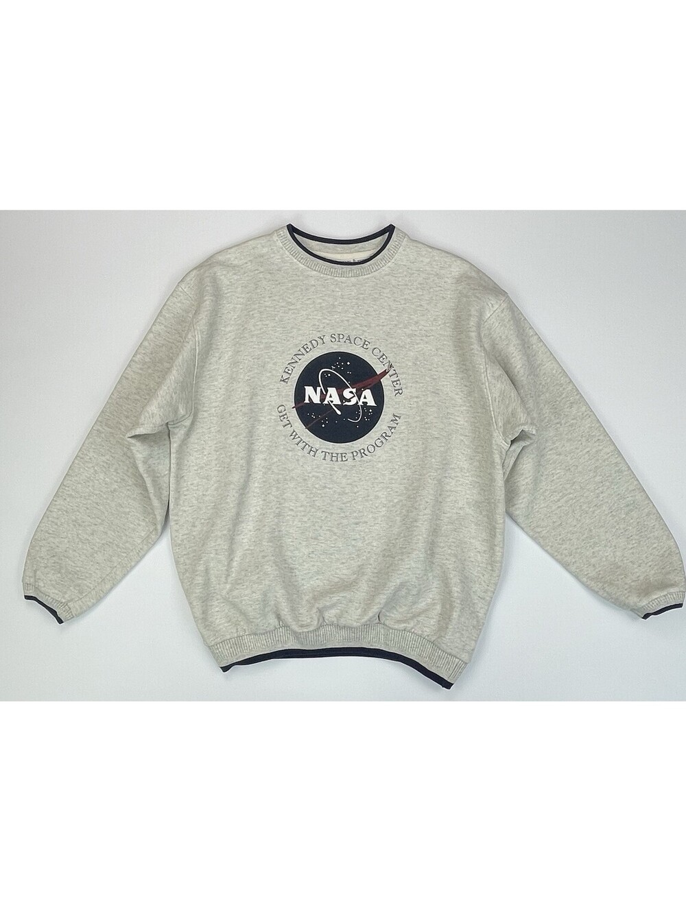 Vintage 90s NASA Sweatshirt Gray Crewneck Kennedy Space Center XL